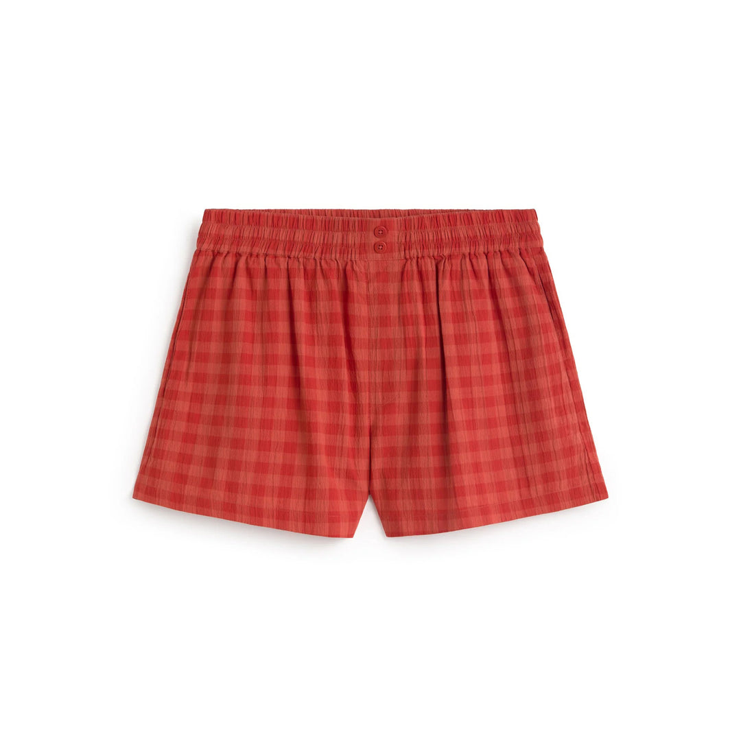 SHORTS - Thinking Mu, Geraldine seersucker rojo