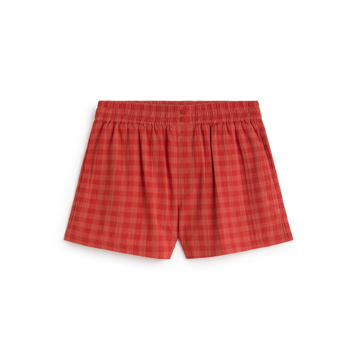SHORTS - Thinking Mu, Geraldine seersucker rojo