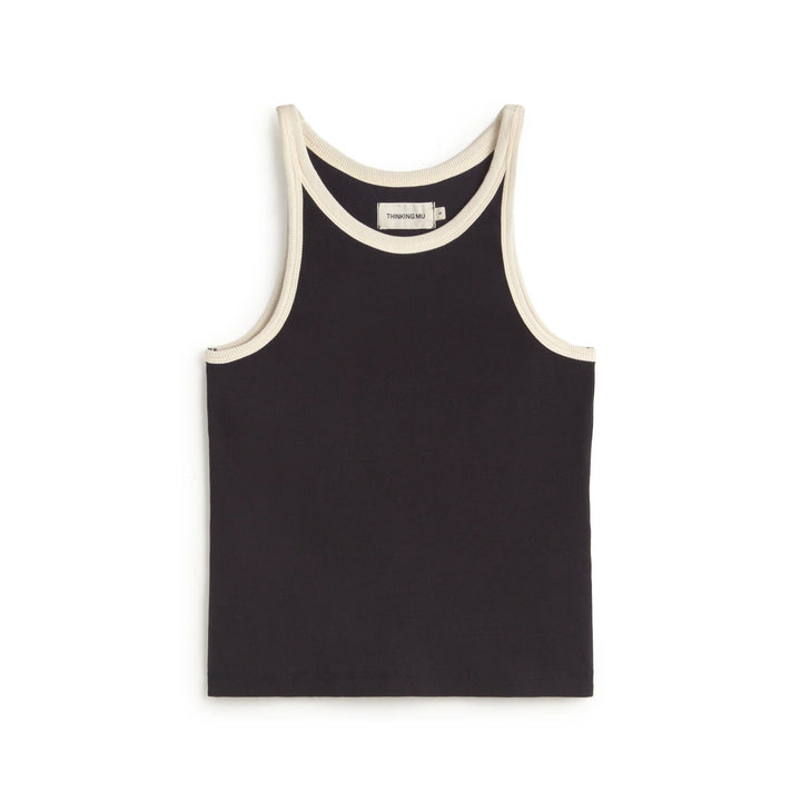 TOP - Thinking Mu, Harriet halter navy contraste blanco