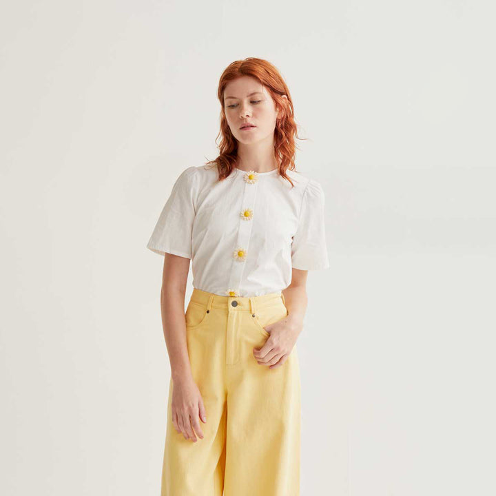 TOP - Compañía Fantástica, Algodón con botones florales