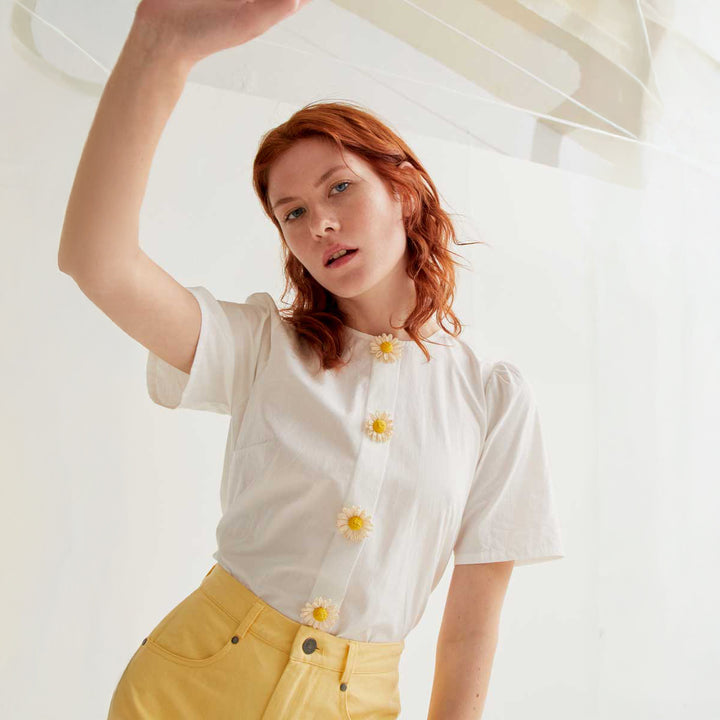 TOP - Compañía Fantástica, Algodón con botones florales