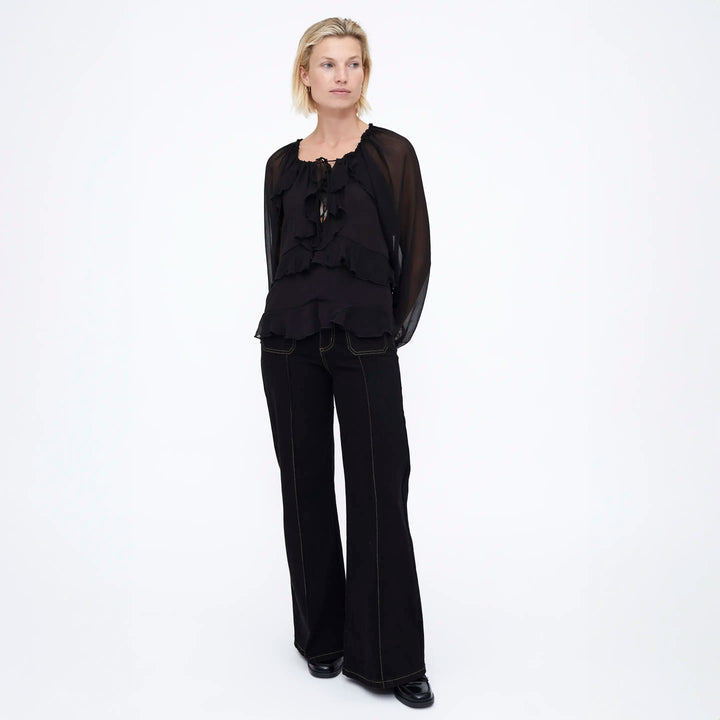 TOP - Wild Pony, Chiffon color negro.