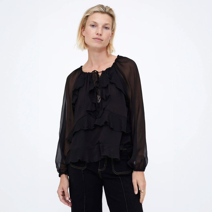 TOP - Wild Pony, Chiffon color negro.