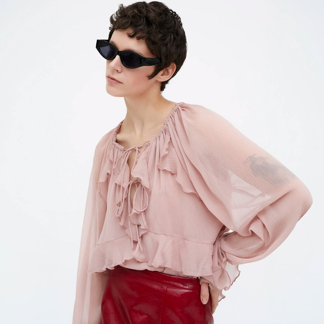 TOP - Wild Pony, Chiffon color rosa.