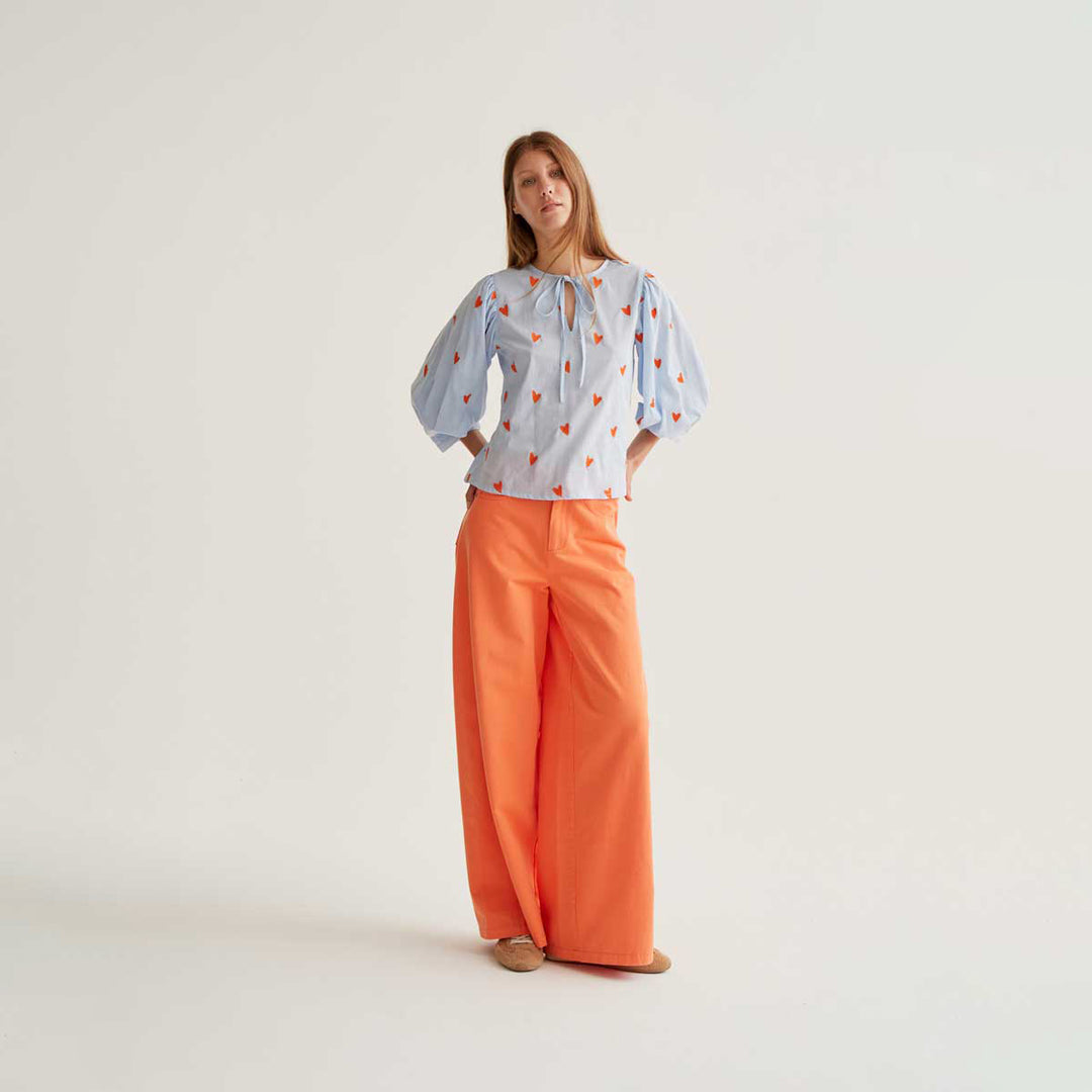 BLUSA - Compañía Fantástica, Bordado de corazones