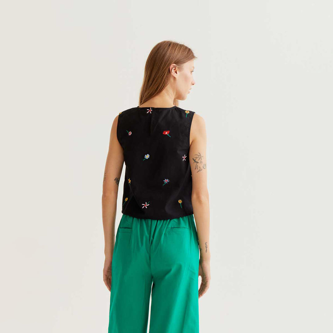 TOP - Compañía Fantástica, Estampado Black Gardener Flowers