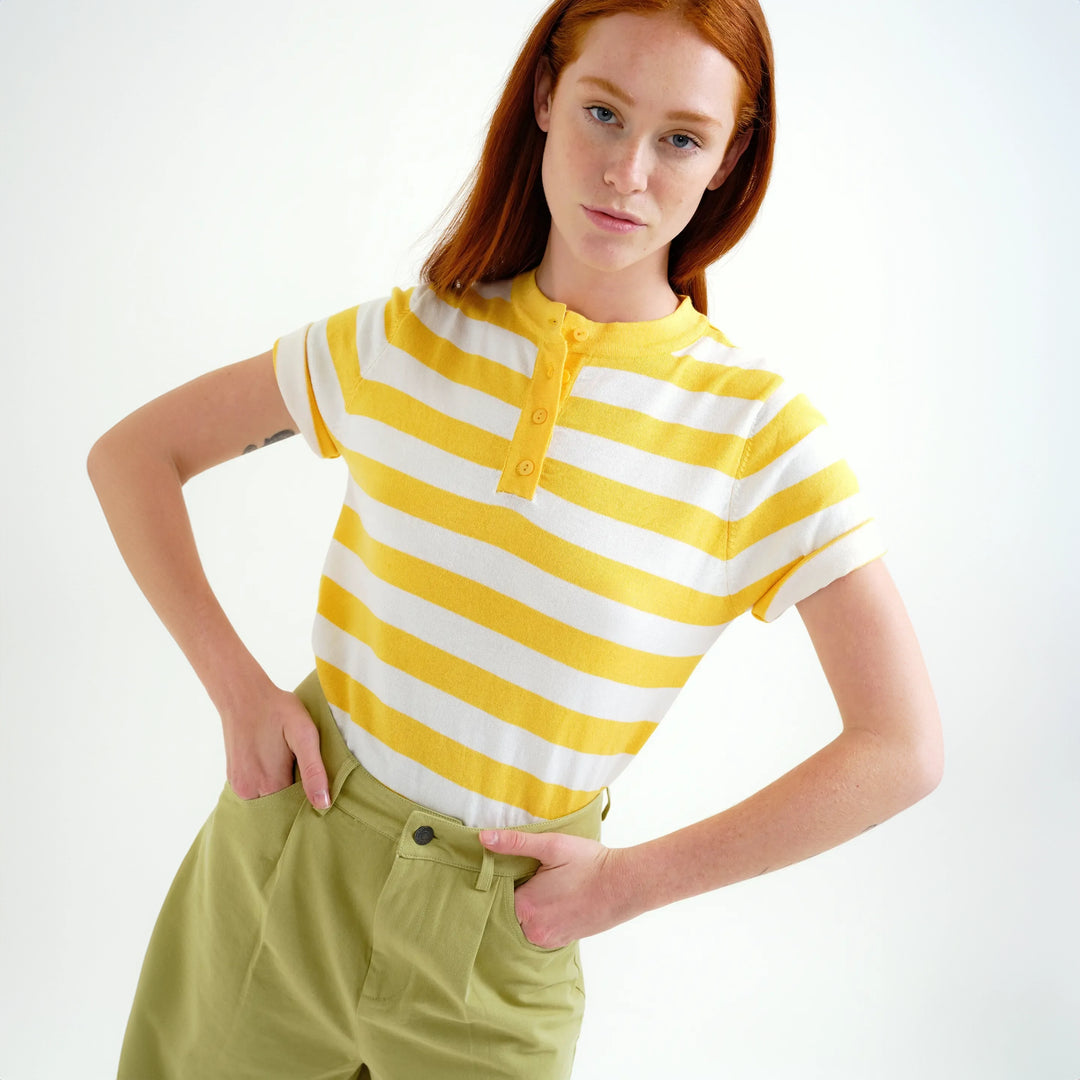 TOP - Compañía Fantástica, Rayas blanco y amarillo