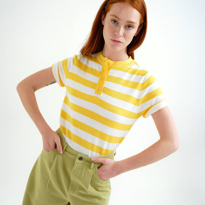 TOP - Compañía Fantástica, Rayas blanco y amarillo