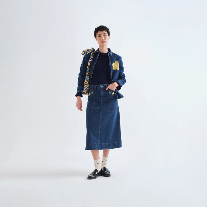 TOP - Compañía Fantástica, Maglia morbida gialla a fiori