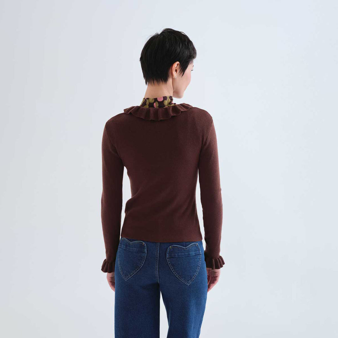 TOP - Compañía Fantástica, Maglia morbida gialla a fiori
