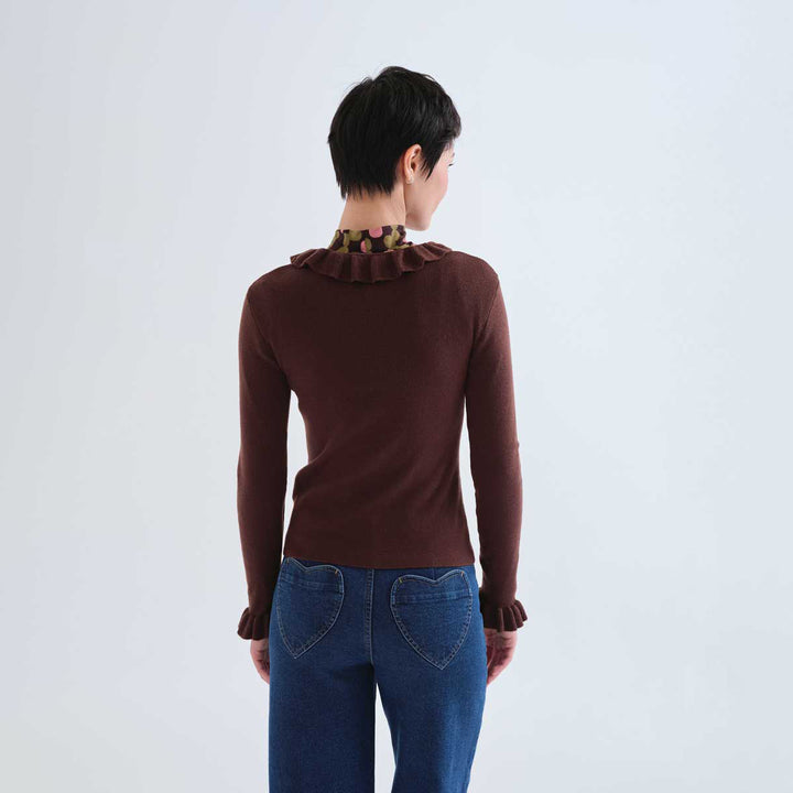 TOP - Compañía Fantástica, Maglia morbida gialla a fiori