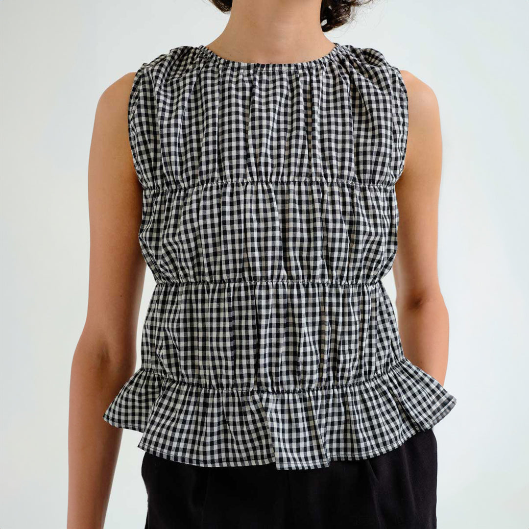 TOP - Compañía Fantástica, Cuadros vichy negro