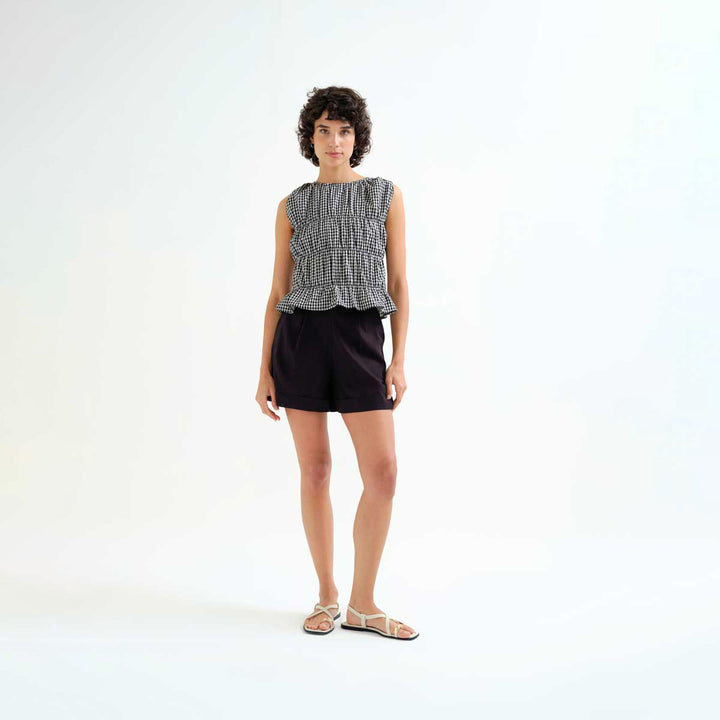 TOP - Compañía Fantástica, Cuadros vichy negro