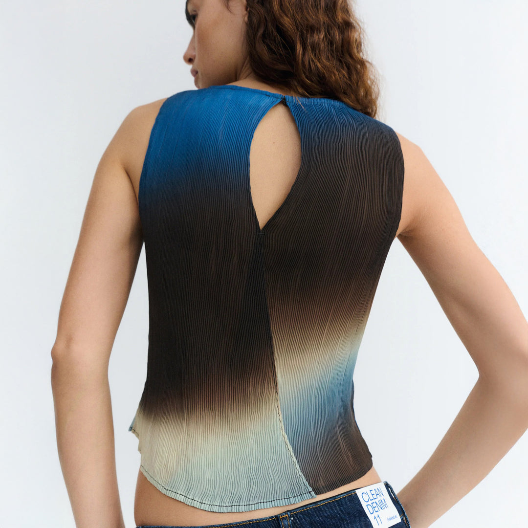 TOP - Thinking Mu, Plisado marrón glass Dora