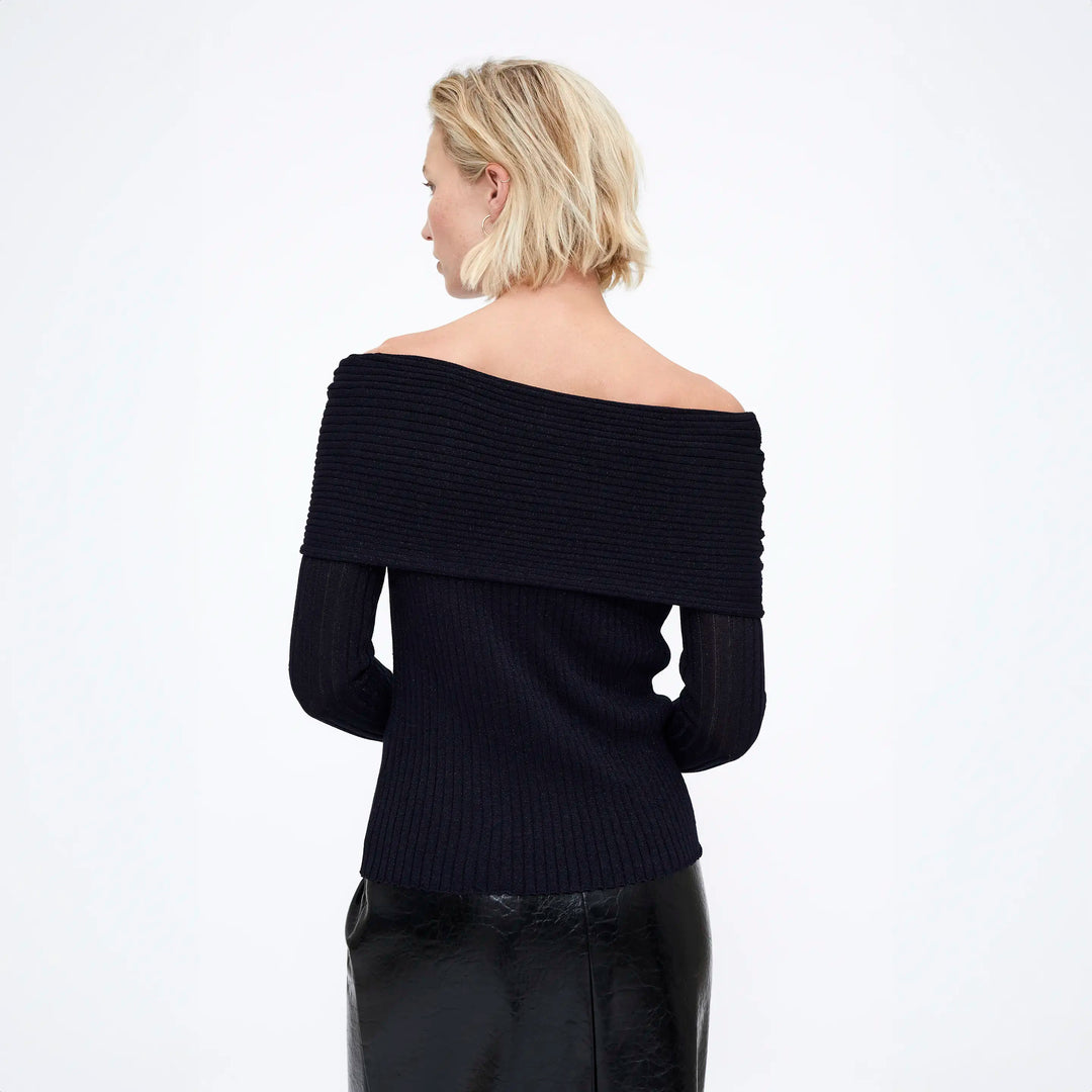 TOP - Wild Pony, Punto canalé con cuello barco.