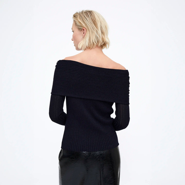 TOP - Wild Pony, Punto canalé con cuello barco.