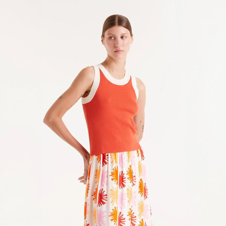 TOP - Compañía Fantástica, Tirantes bicolor naranja