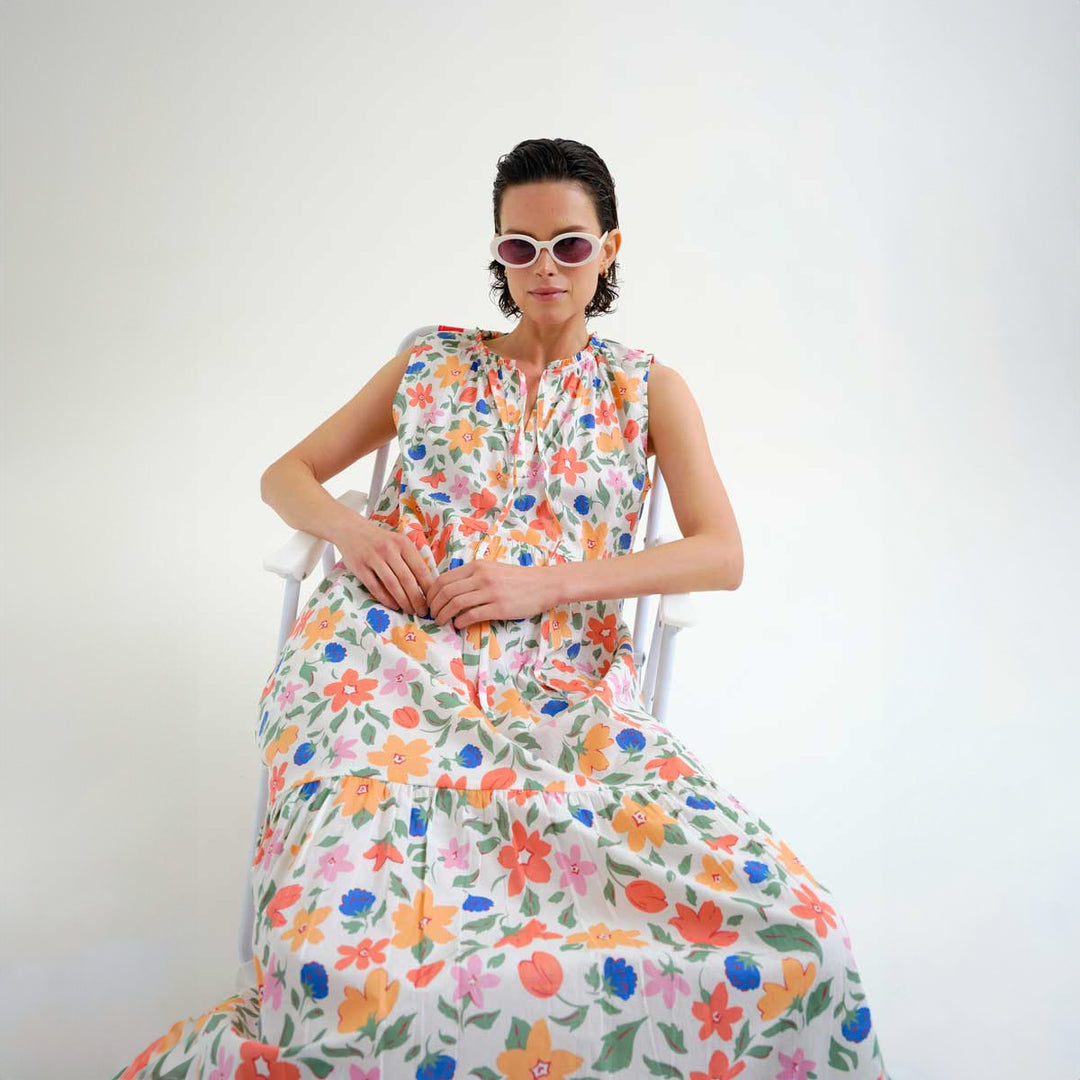 VESTIDO - Compañía Fantástica, Largo Playero con estampado Lily Big