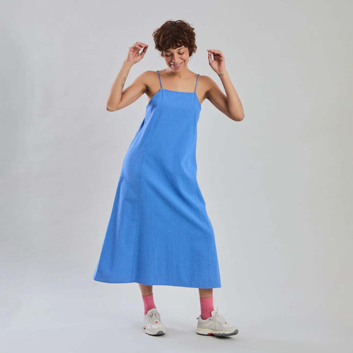 VESTIDO - Brava Fabrics, Recto de Tirantes Azul