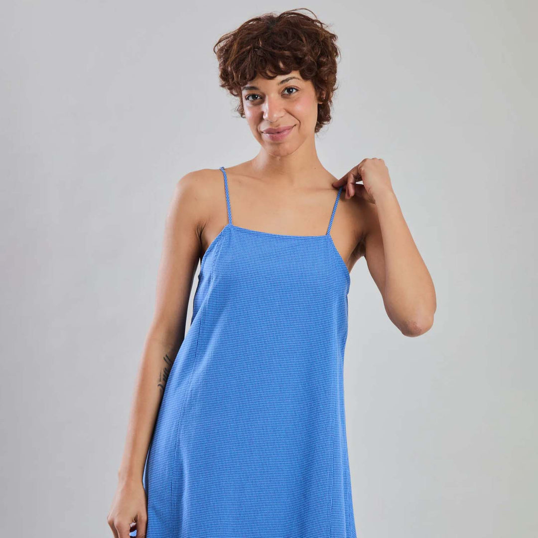 VESTIDO - Brava Fabrics, Recto de Tirantes Azul