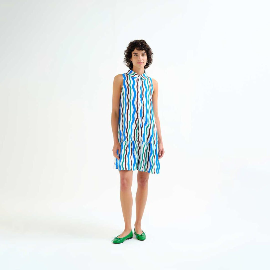 VESTIDO - Compañía Fantástica, Corto con estampado Sea & Mountain