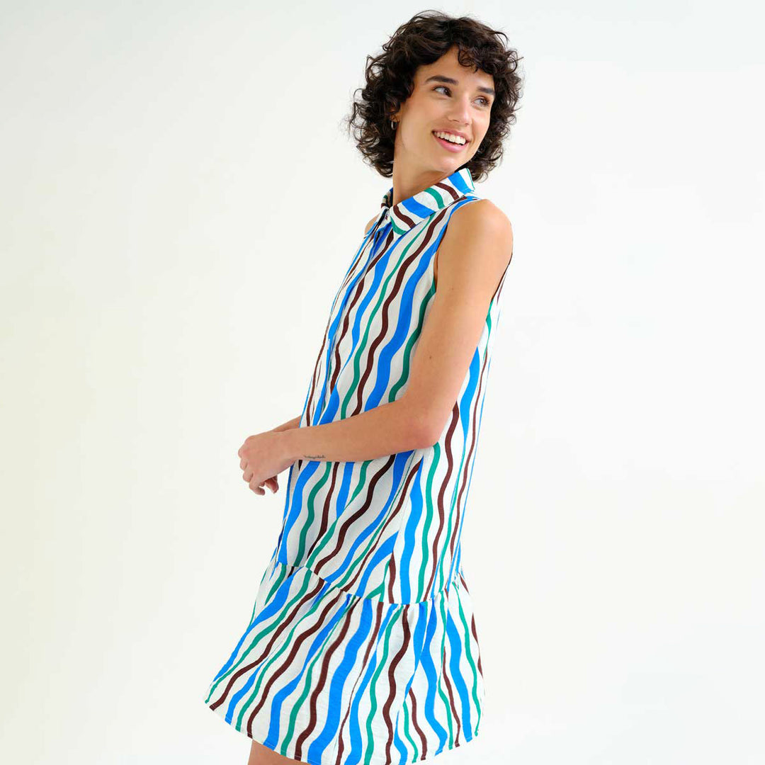 VESTIDO - Compañía Fantástica, Corto con estampado Sea & Mountain