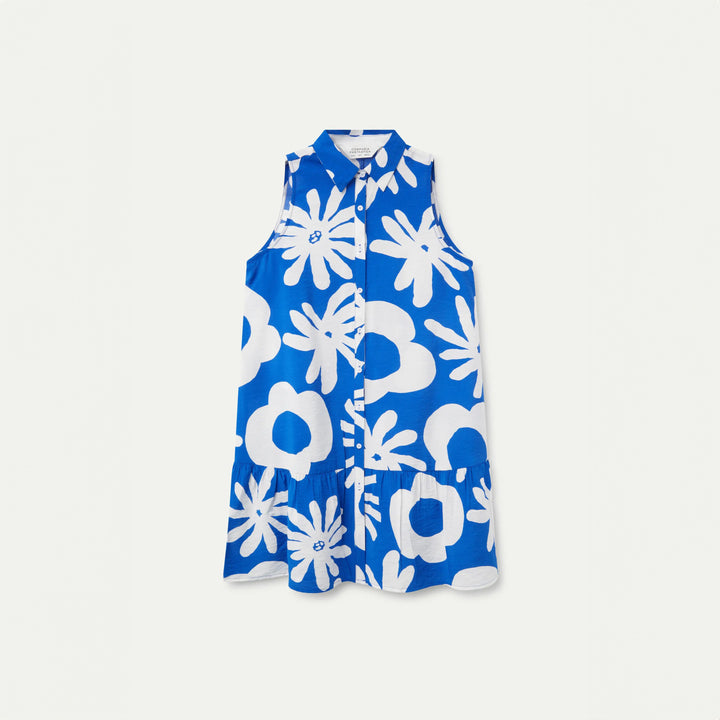 VESTIDO - Compañía Fantástica, Corto Floral Bluet Blue