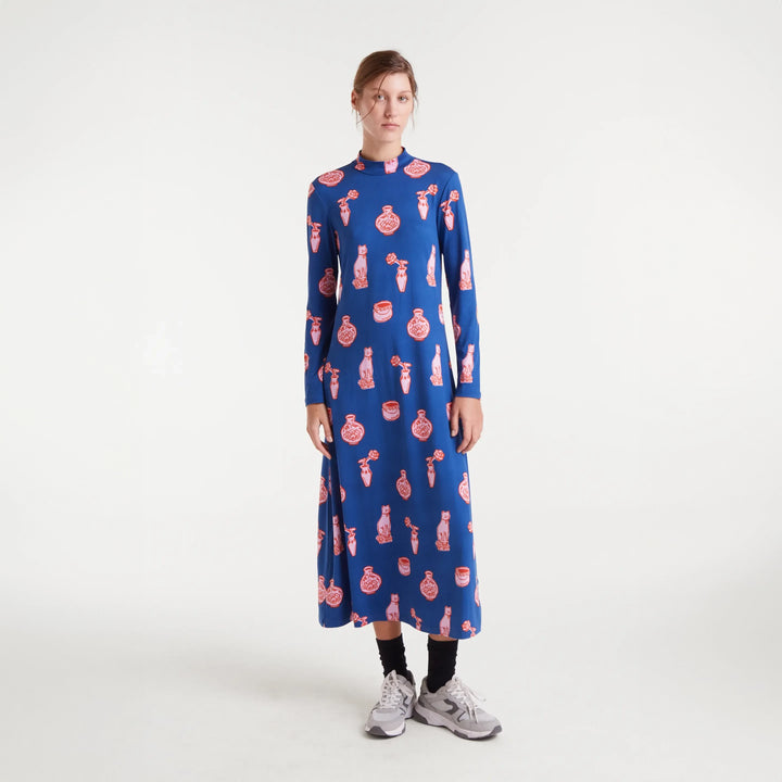 VESTIDO - Compañía Fantástica, Estampado Porcelain largo