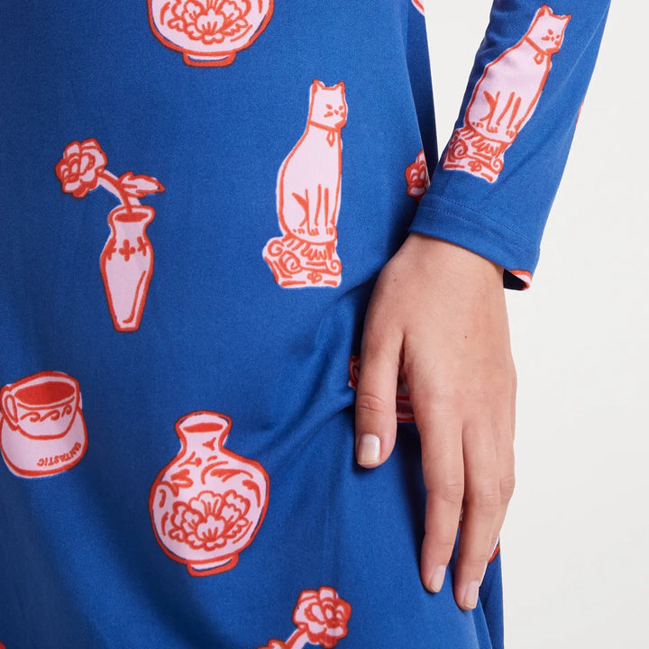 VESTIDO - Compañía Fantástica, Estampado Porcelain largo