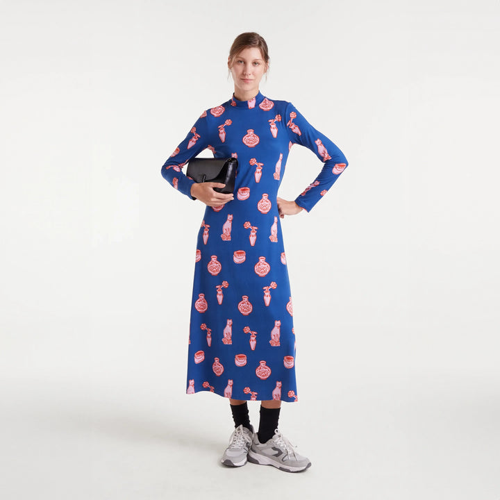 VESTIDO - Compañía Fantástica, Estampado Porcelain largo