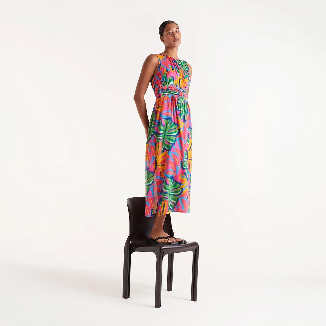 VESTIDO - Compañía Fantástica, Largo estampado floral Samba