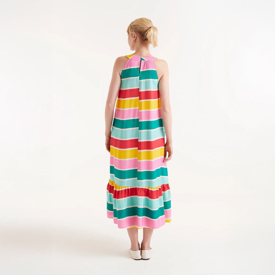 VESTIDO - Compañía Fantástica, Largo rayas Colour Wave