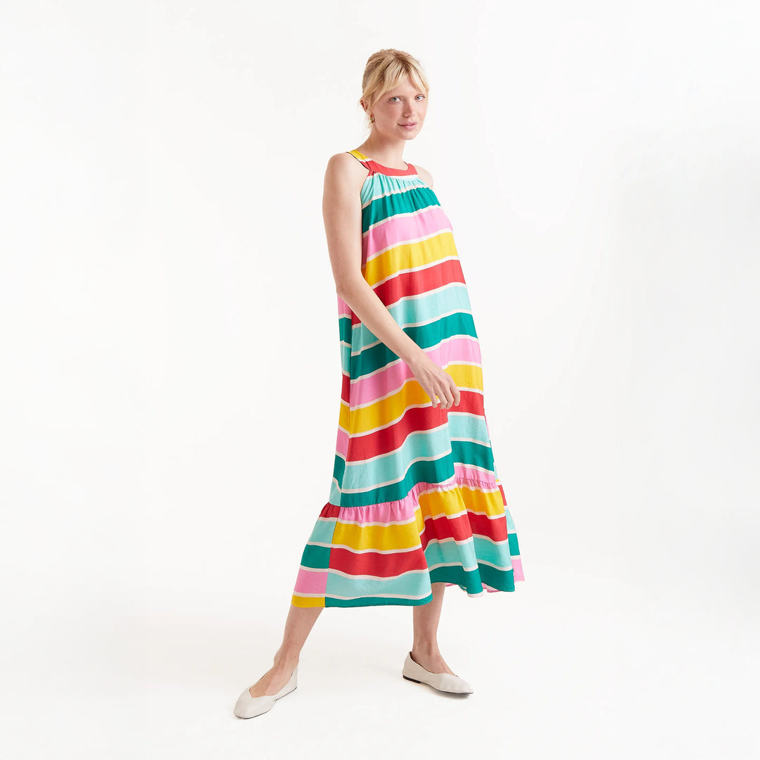 VESTIDO - Compañía Fantástica, Largo rayas Colour Wave