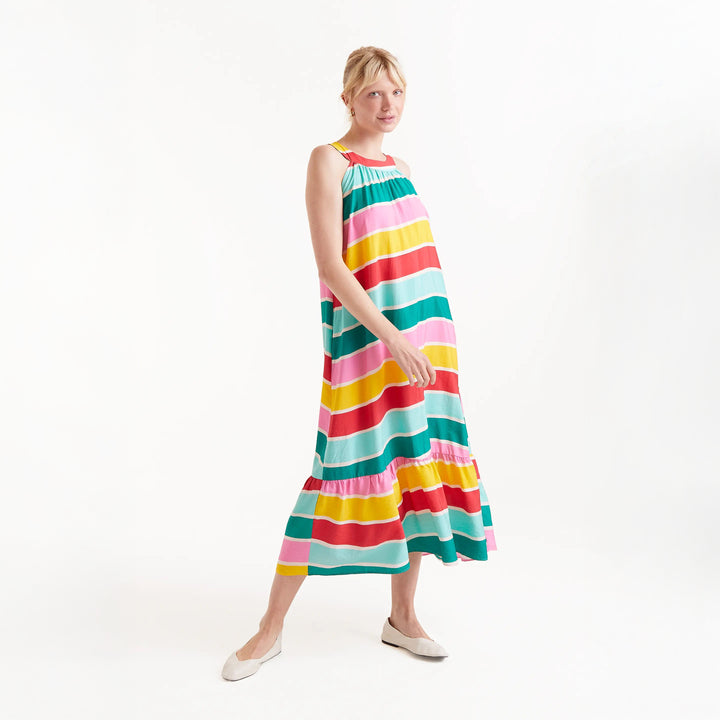 VESTIDO - Compañía Fantástica, Largo rayas Colour Wave