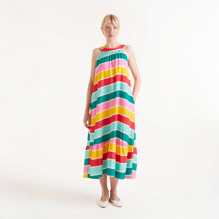 VESTIDO - Compañía Fantástica, Largo rayas Colour Wave