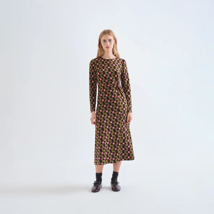 VESTIDO - Compañía Fantástica, Midi con estampado Aberdeen