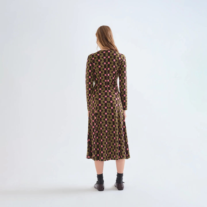 VESTIDO - Compañía Fantástica, Midi con estampado Aberdeen