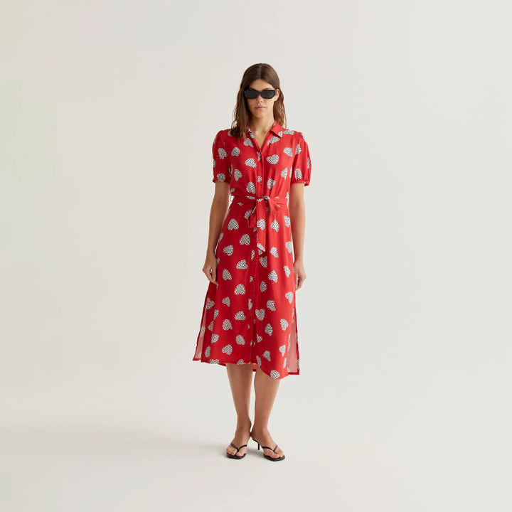 VESTIDO - Compañía Fantástica, Midi con estampado Harmony Red