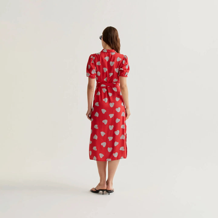 VESTIDO - Compañía Fantástica, Midi con estampado Harmony Red