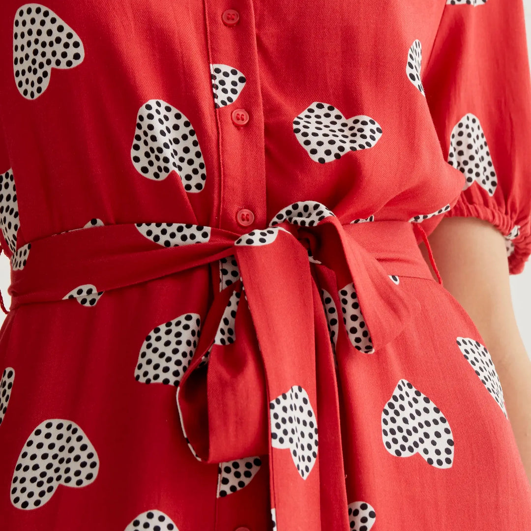 VESTIDO - Compañía Fantástica, Midi con estampado Harmony Red