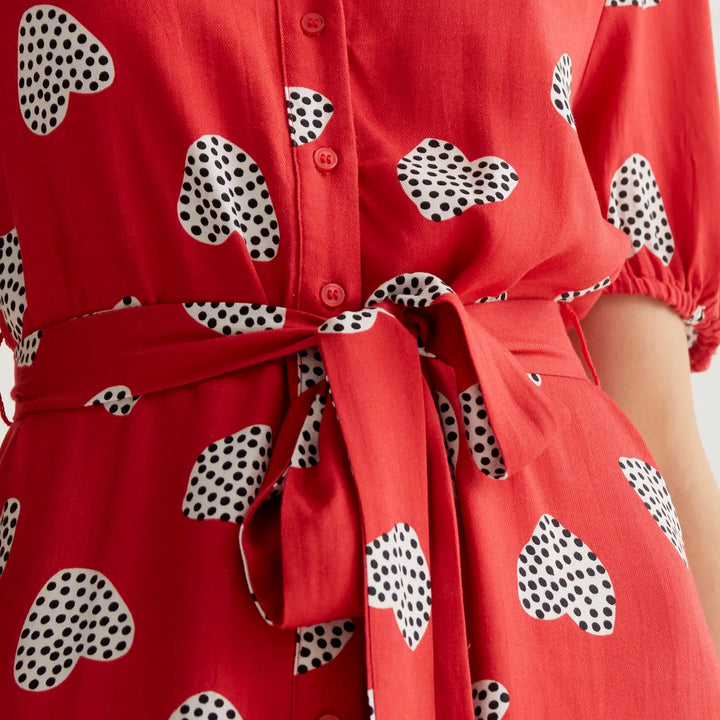 VESTIDO - Compañía Fantástica, Midi con estampado Harmony Red