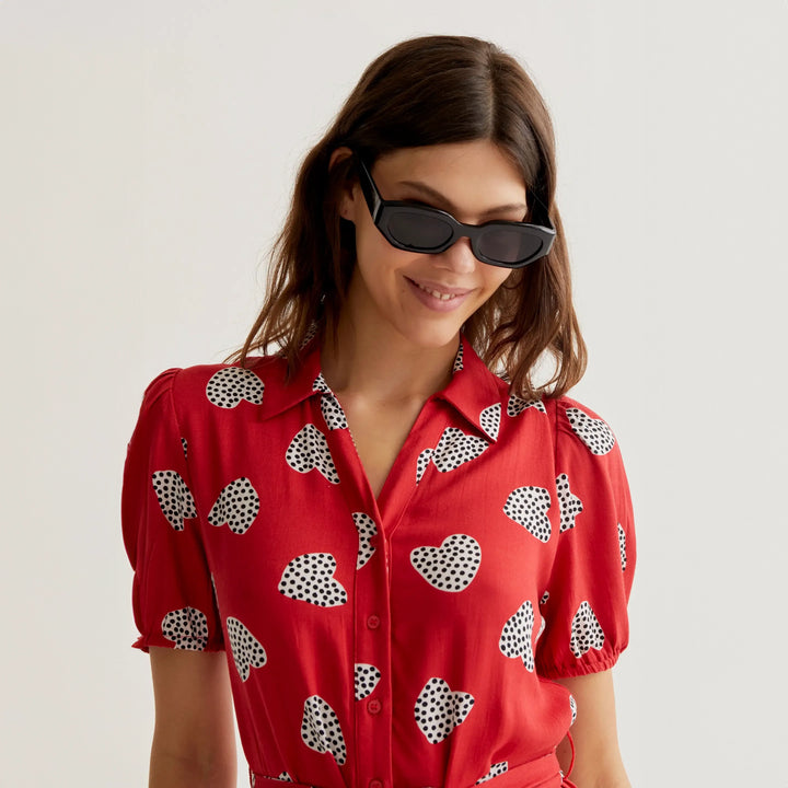 VESTIDO - Compañía Fantástica, Midi con estampado Harmony Red