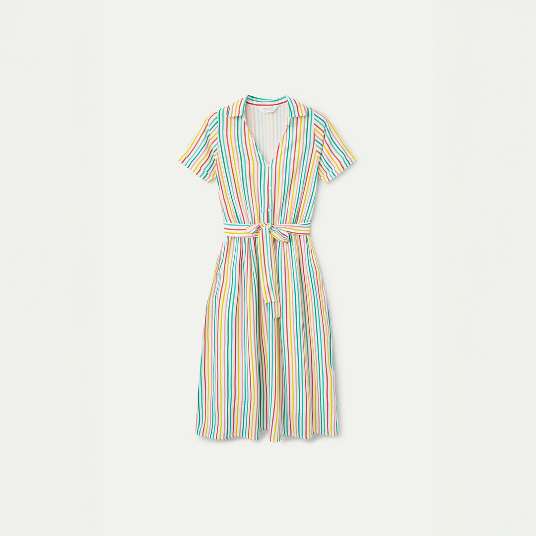VESTIDO - Compañía Fantástica, Midi estampado de rayas Soju