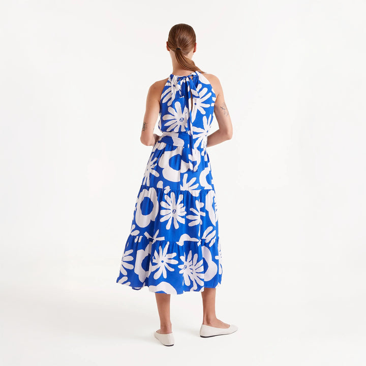 VESTIDO - Compañía Fantástica, Midi estampado floral Bluet Blue