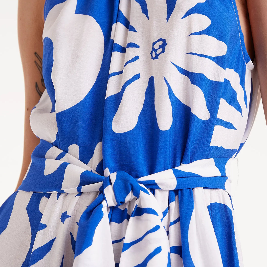 VESTIDO - Compañía Fantástica, Midi estampado floral Bluet Blue