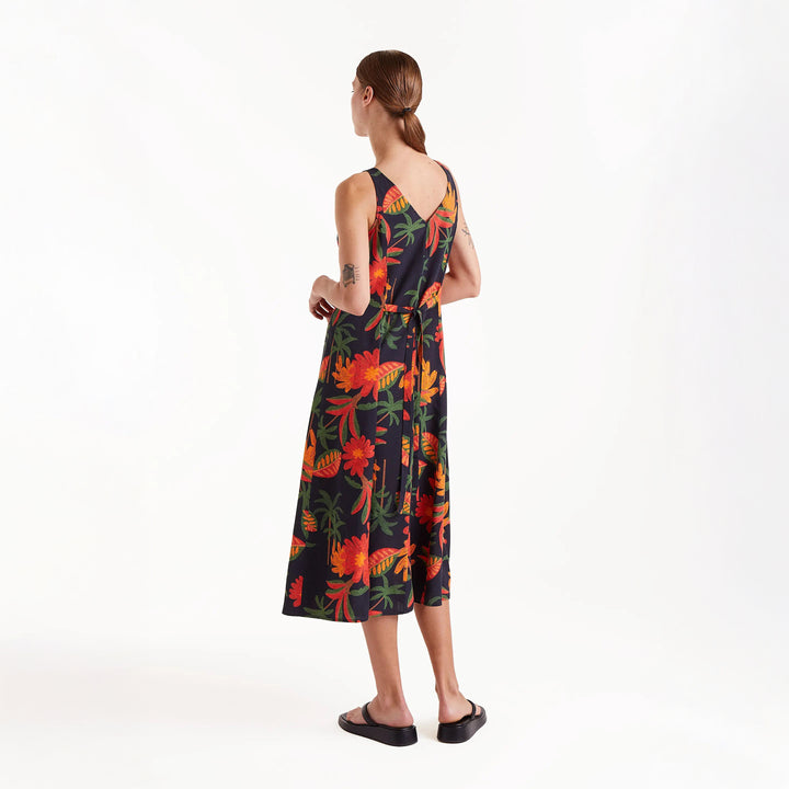 VESTIDO - Compañía Fantástica, Midi estampado floral Famara