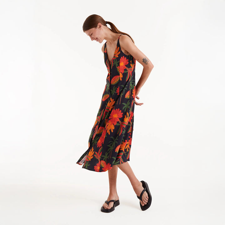 VESTIDO - Compañía Fantástica, Midi estampado floral Famara