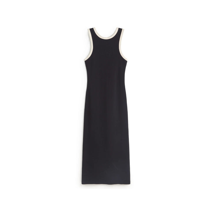 VESTIDO - Thinking Mu, Slim navy abertura espalda Doechi