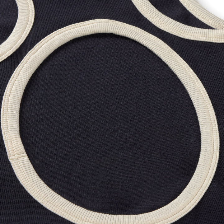 VESTIDO - Thinking Mu, Slim navy abertura espalda Doechi