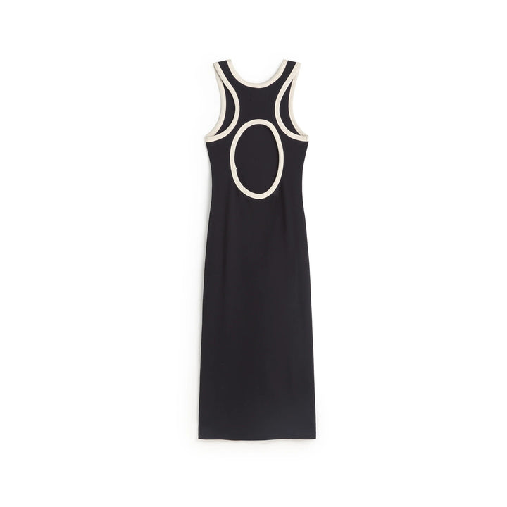 VESTIDO - Thinking Mu, Slim navy abertura espalda Doechi